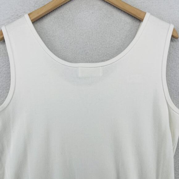 DEBRA DEROO Tank Top XL Ribbed Jersey Scoop Neck Sleeveless White - Picture 5 of 12
